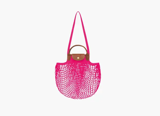 Longchamp Le Pliage Filet Top Handle Bag  «Candy» rozovye