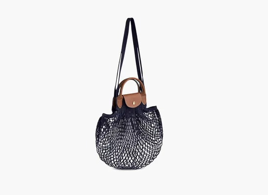  Longchamp Le Pliage Filet Top Handle Bag  «Navy» sinie