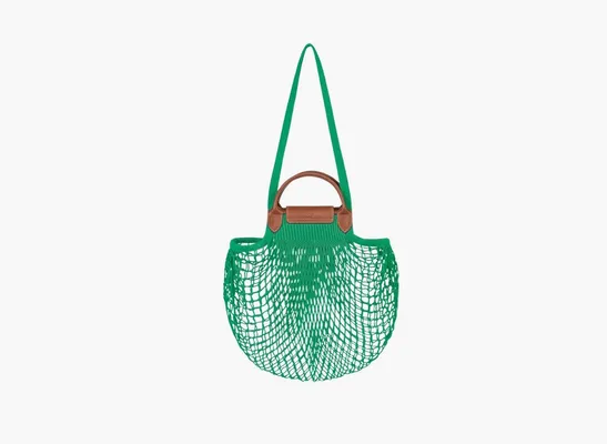 Longchamp Le Pliage Filet Top Handle Bag  «Green» zelyenye