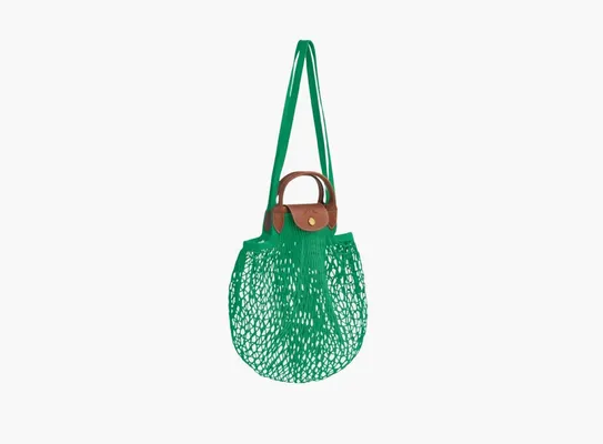  Longchamp Le Pliage Filet Top Handle Bag  «Green» zelyenye