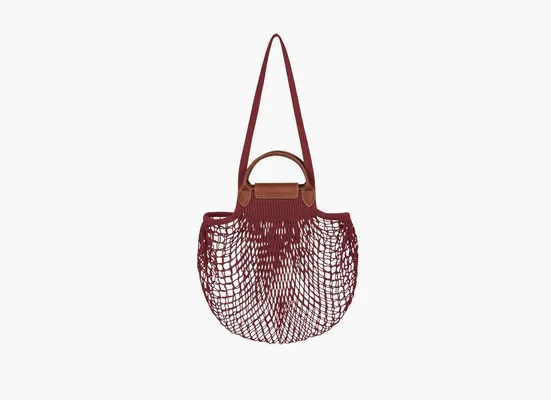  Longchamp Le Pliage Filet Top Handle Bag  «Mahogany» bordovye