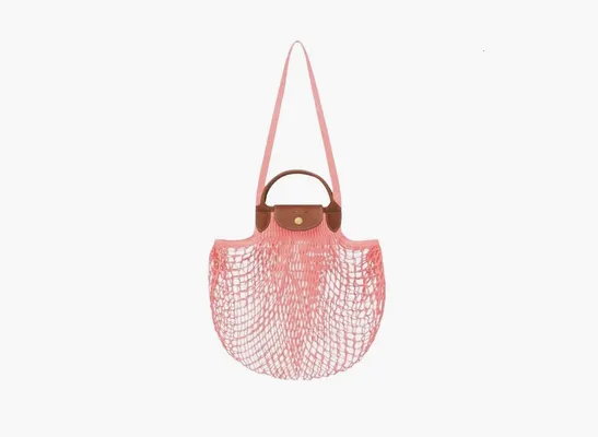  Longchamp Le Pliage Filet Top Handle Bag  «Blush» rozovye