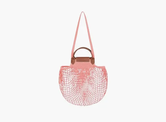  Longchamp Le Pliage Filet Top Handle Bag  «Blush» rozovye