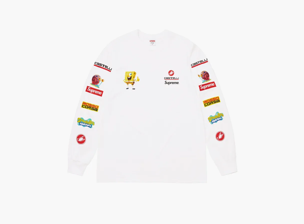 Supreme SpongeBob x Castelli Racing L/S Tee «White»