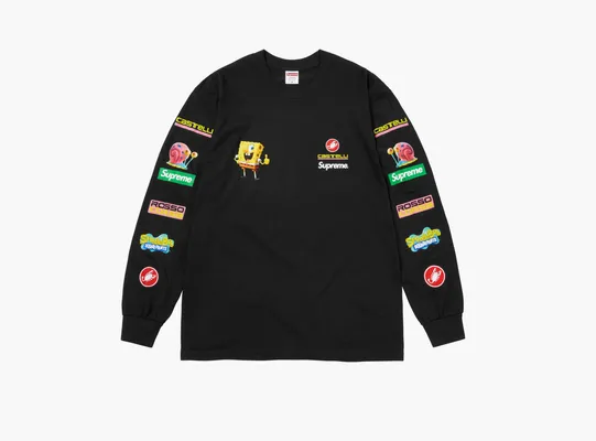 Одежда Supreme SpongeBob x Castelli Racing L/S Tee  «Black» черный