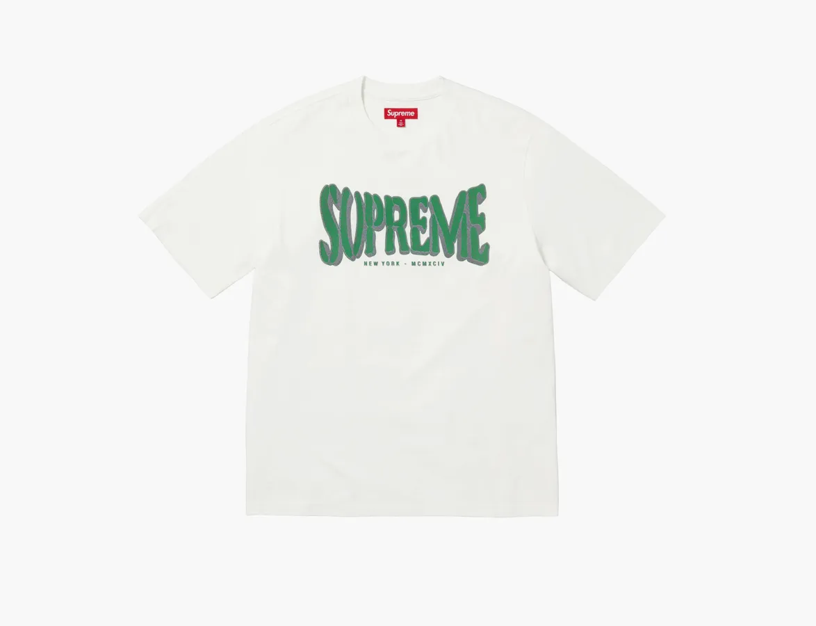 Supreme Flocked Washed S/S Top «White»