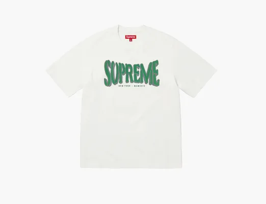 Одежда Supreme Flocked Washed S/S Top  «White» belye