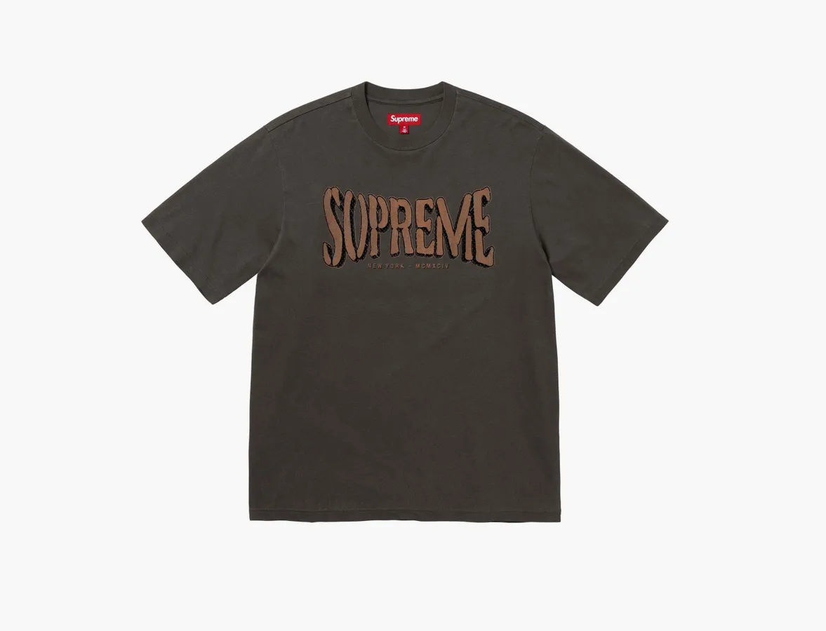 Supreme Flocked Washed S/S Top «Black»