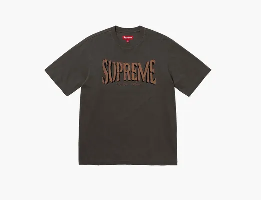 Одежда Supreme Flocked Washed S/S Top «Black» chyernye