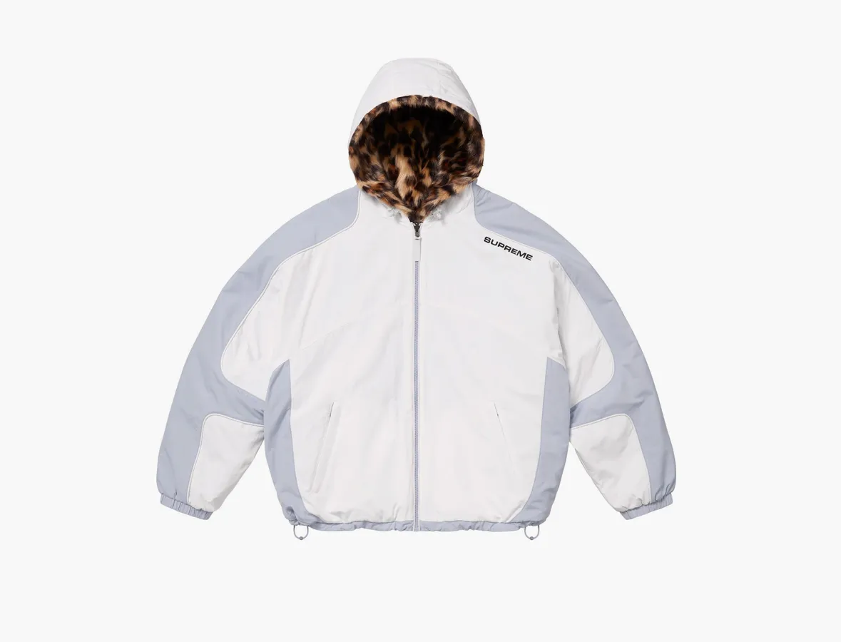 Supreme Faux Fur Reversible Hooded Track Jacket «White»