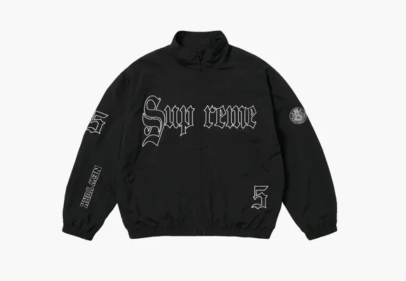  Supreme Old English Track Jacket  «Black» chyernye