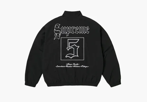  Supreme Old English Track Jacket  «Black» chyernye