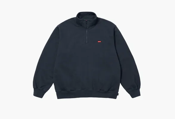 Одежда Supreme Small Box Half Zip Pullover  «Navy» sinie