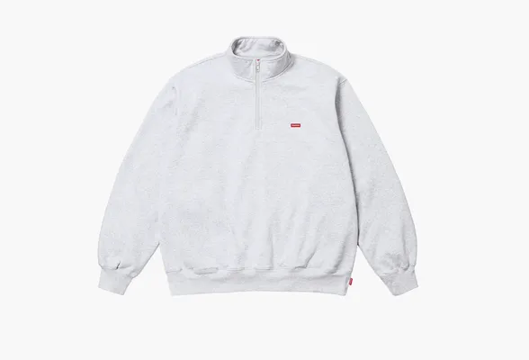 Одежда Supreme Small Box Half Zip Pullover  «Ash Grey» serye