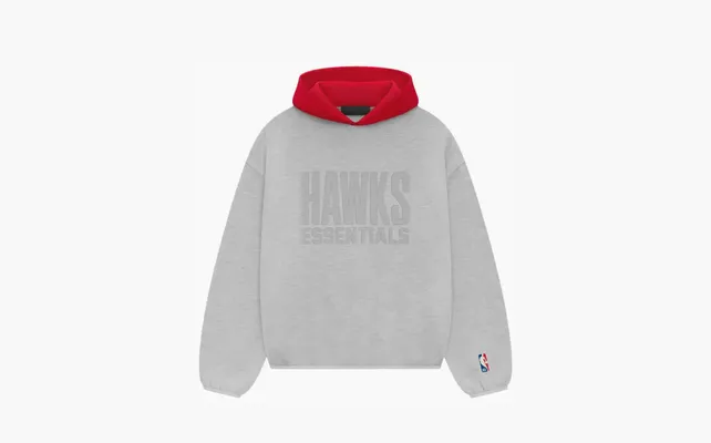 Одежда Fear of God Essentials x NBA Atlanta Hawks Hoodie «Grey Red» serye
