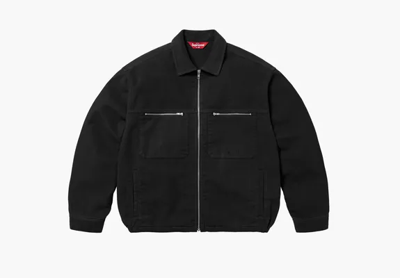  Supreme Moleskin Work Jacket  «Black» chyernye