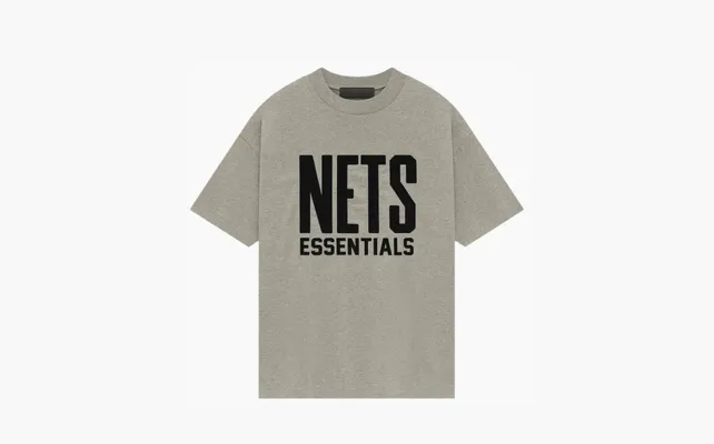 Одежда Fear of God Essentials x NBA Brooklyn Nets Tee «Grey Black» serye