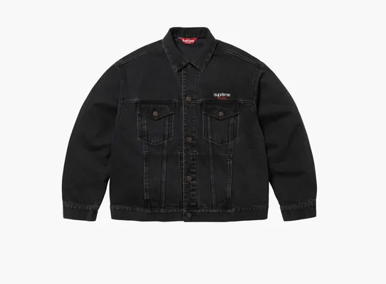  Supreme Denim Trucker Jacket «Black» chyernye