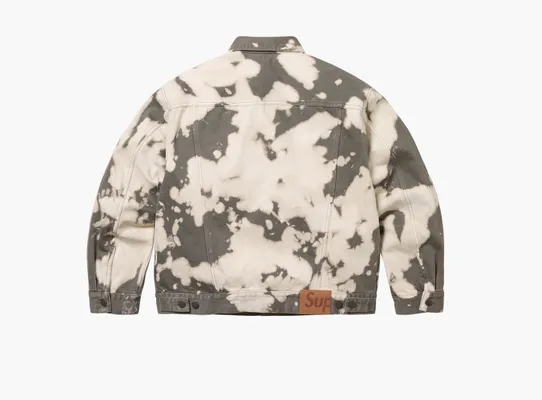  Supreme Denim Trucker Jacket «Bleached» raznotsvetnye
