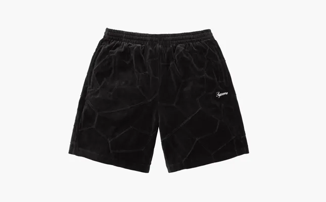 Одежда Supreme Patchwork Velour Short  «Black» chyernye