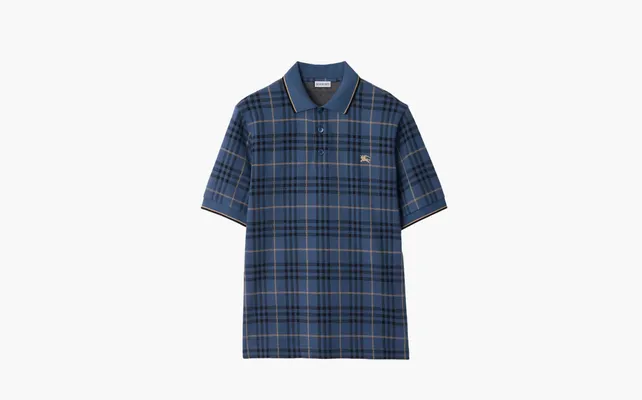 Одежда BurberryCheck Cotton Polo Shirt «Blue» sinie