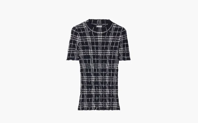 Одежда Burberry Check Wool Blend Top «Black» chyernye