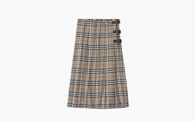 Одежда Burberry Check Wool Midi Kilt «Khaki» korichnevye