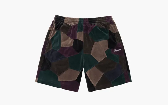 Одежда Supreme Patchwork Velour Short «Dark Navy» raznotsvetnye