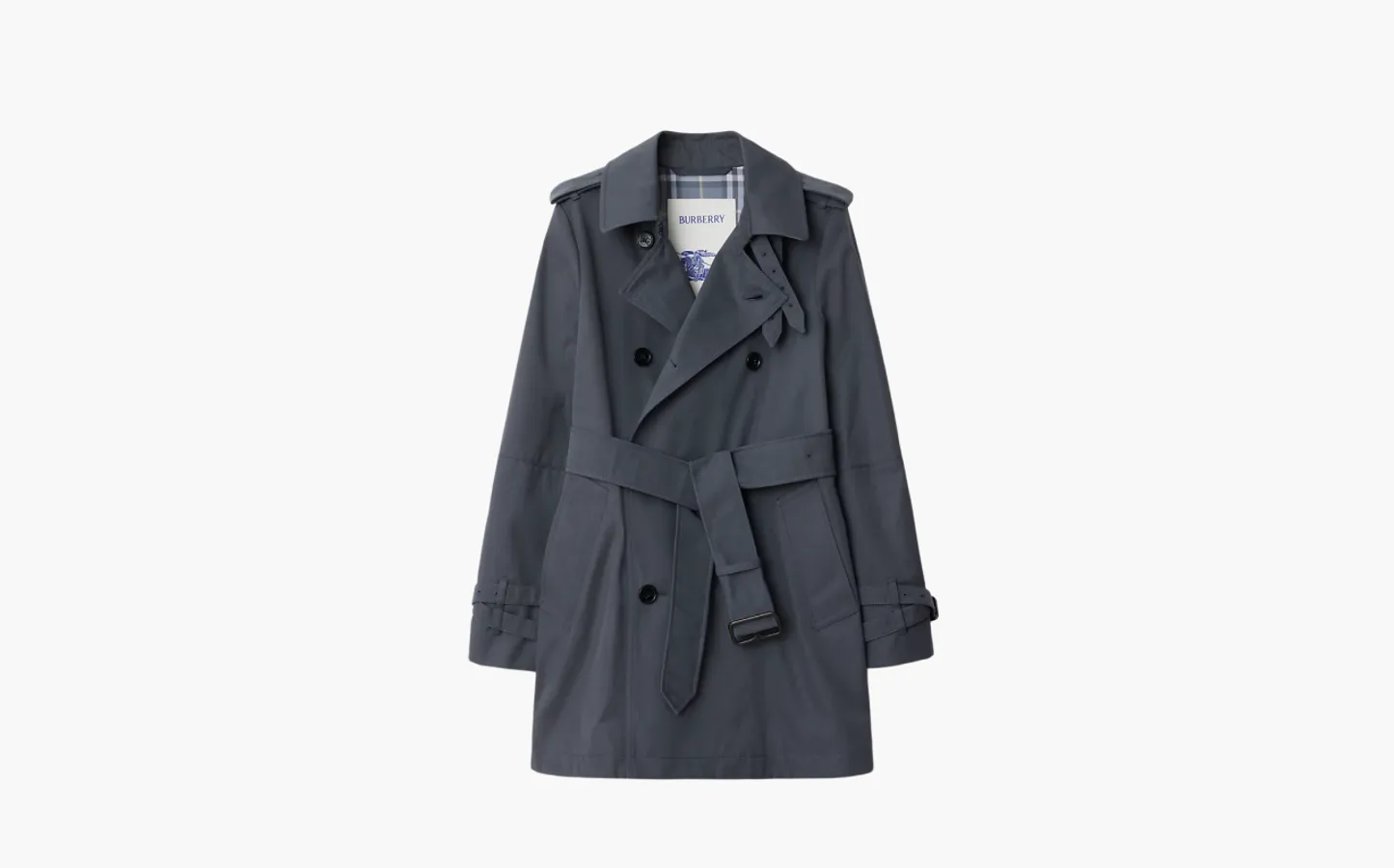 Burberry Short Cotton Blend Trench Coat «Gray»