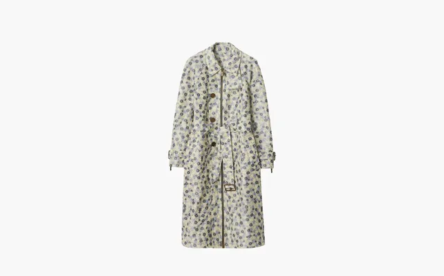  Burberry Long Daisy Lightweight Zip Car Coat «Beige Yellow» zelyenye