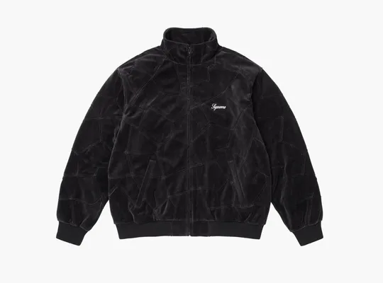  Supreme Patchwork Velour Track Jacket  «Black» chyernye