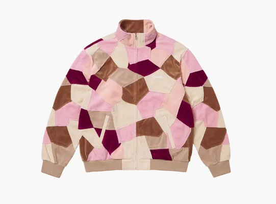  Supreme Patchwork Velour Track Jacket  «Tan» raznotsvetnye