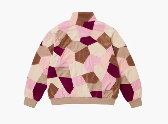  Supreme Patchwork Velour Track Jacket  «Tan» raznotsvetnye
