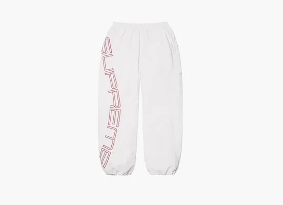 Одежда Supreme  Spellout Embroidered Track Pant  «White» belye