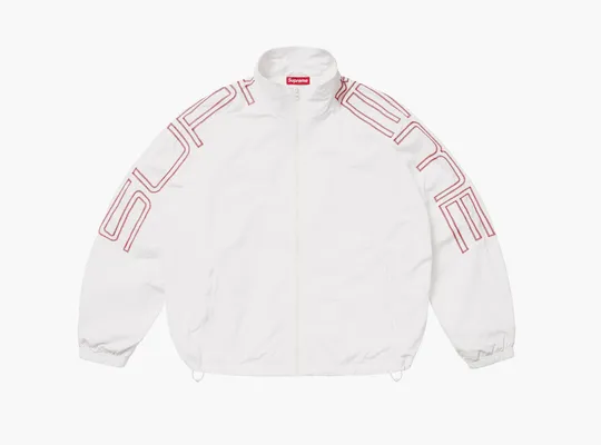  Supreme Spellout Embroidered Track Jacket  «White» belye