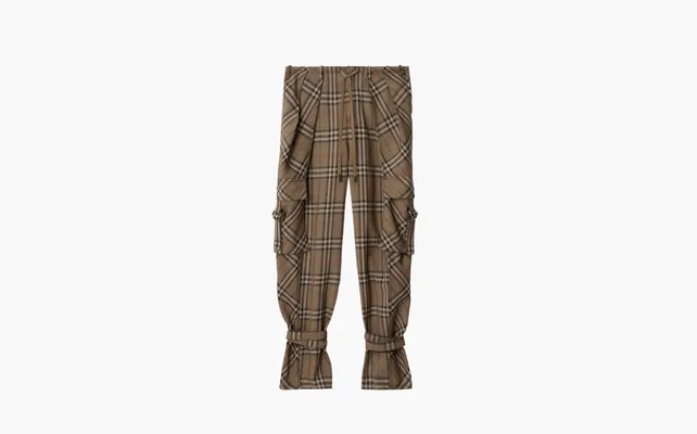 Одежда Burberry Check Silk Blend Cargo Trousers «Brown» korichnevye