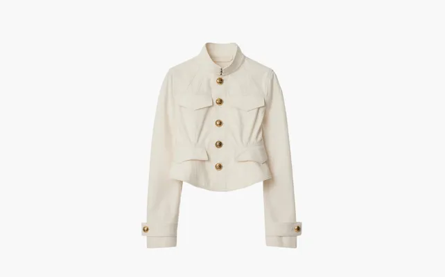  Burberry Cropped Cotton Jacket «Ecru» belye