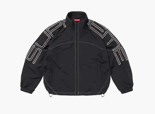  Supreme Spellout Embroidered Track Jacket  «Black» chyernye
