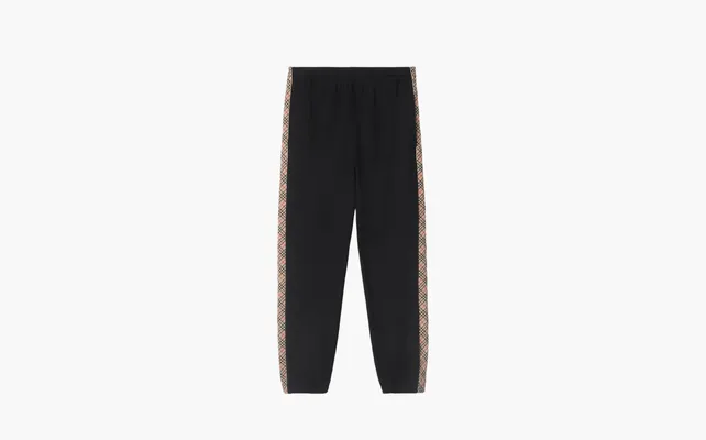 Одежда Burberry Check Trim Cotton Jogging Pants «Black» chyernye