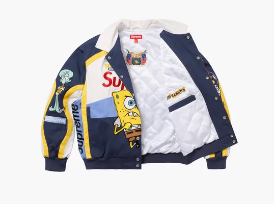 Одежда Supreme SpongeBob SquarePants Jeff Hamilton Racing Jacket  «White» разноцветный