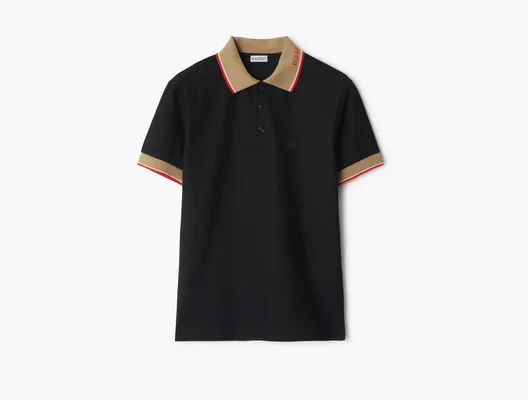 Одежда Burberry Cotton Polo Shirt «Black» chyernye