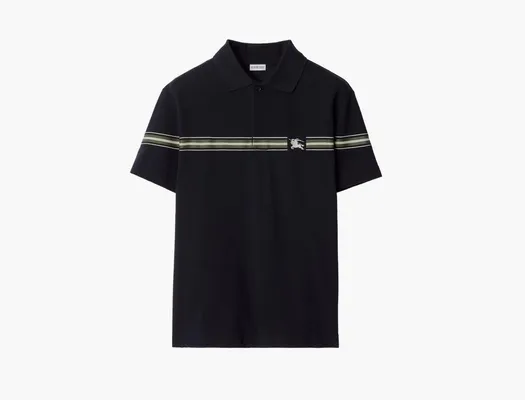 Одежда Burberry Striped Cotton Polo Shirt  «Indigo» chyernye