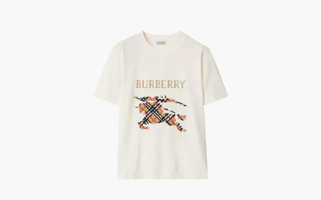 Одежда Burberry Cross Stitch EKD​ Cotton T-shirt in Chalk «White» belye
