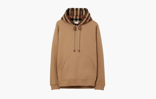 Одежда Burberry Check Trim Cotton Blend Hoodie  «Camel» korichnevye