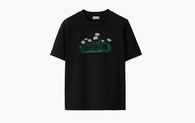 Одежда Burberry Daisy Logo Cotton T-shirt  «Black» chyernye