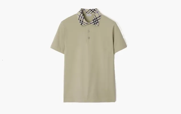 Одежда Burberry Check Collar Cotton Polo Shirt  «Lichen» bezhevye