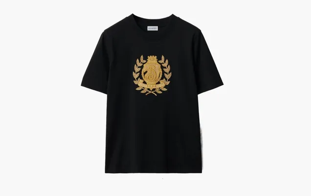 Одежда Burberry B Crest Cotton T-shirt  «Black» chyernye