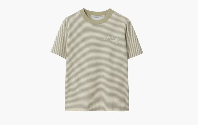 Одежда Burberry Striped Cotton T-shirt  «Skylark» zelyenye
