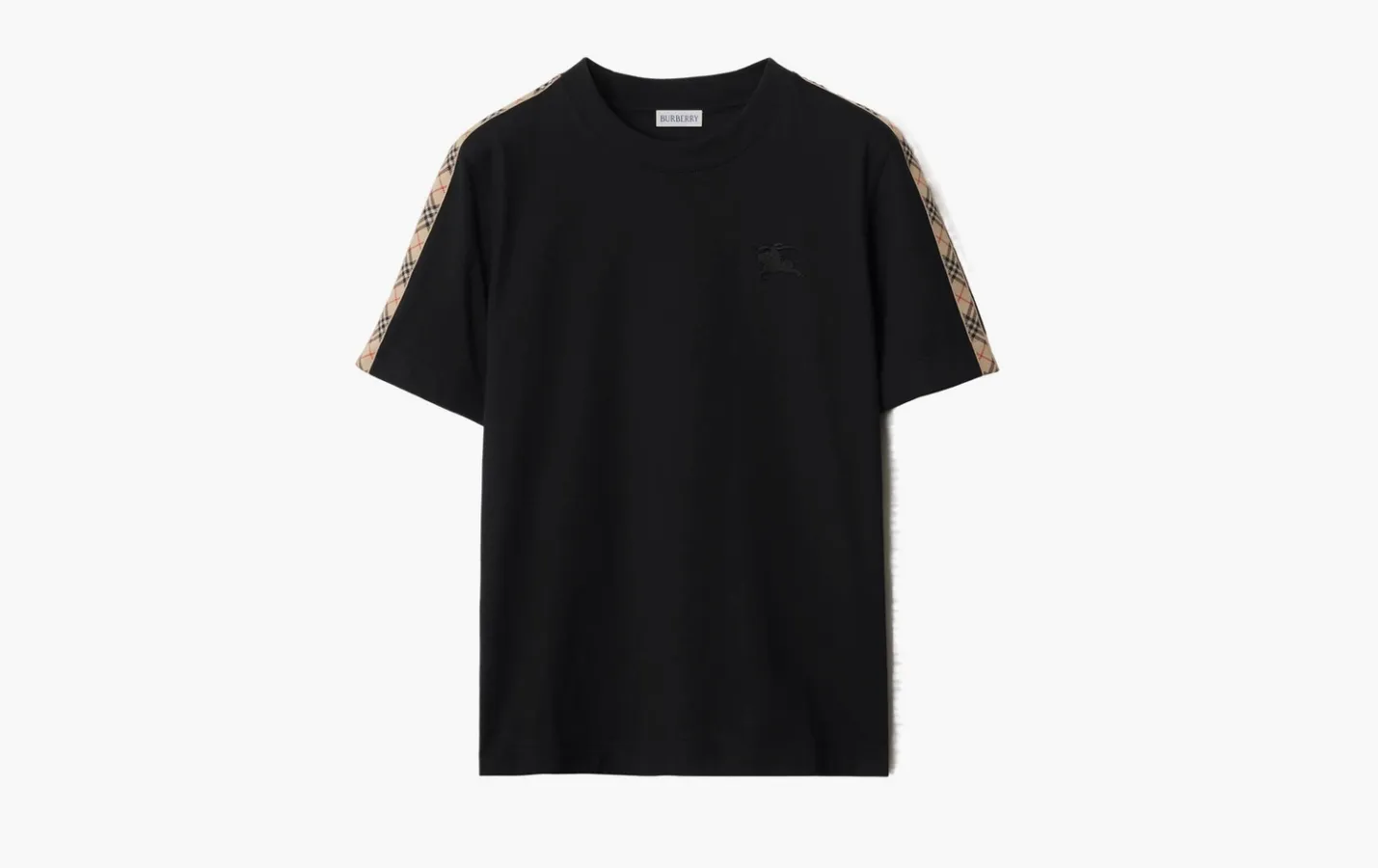 Burberry Check Trim Cotton T-shirt «Black»