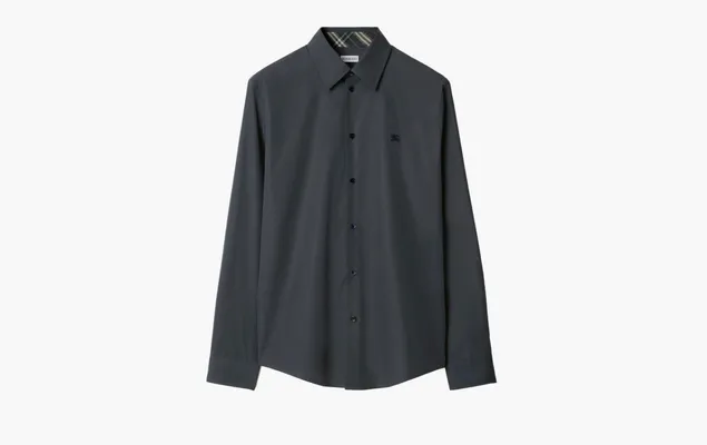 Одежда Burberry Slim Fit Cotton Shirt  «Indigo» chyernye
